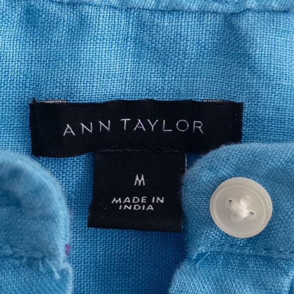 Ann Taylor Sky Blue Button-Up Blouse - Picture 6 of 8